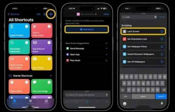 大田镇苹果14锁屏维修店分享iPhone14升级iOS16.4后如何创建锁屏快捷方式 