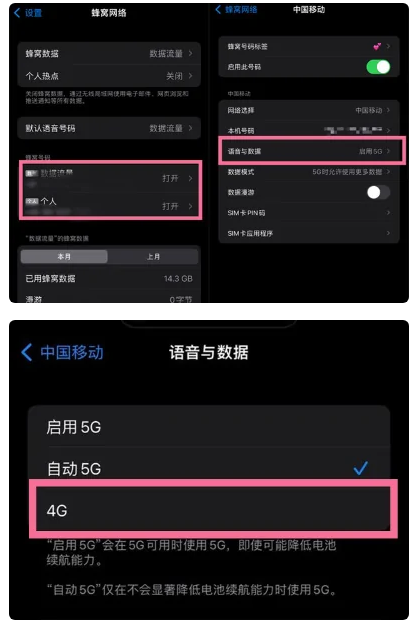 大田镇苹果手机维修分享iPhone14如何切换4G/5G? iPhone14 5G网络切换方法 